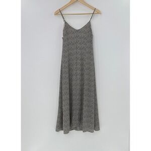 Sienna Sky Dress Small Black White Animal Print‎ Sleeveless Maxi Button Front